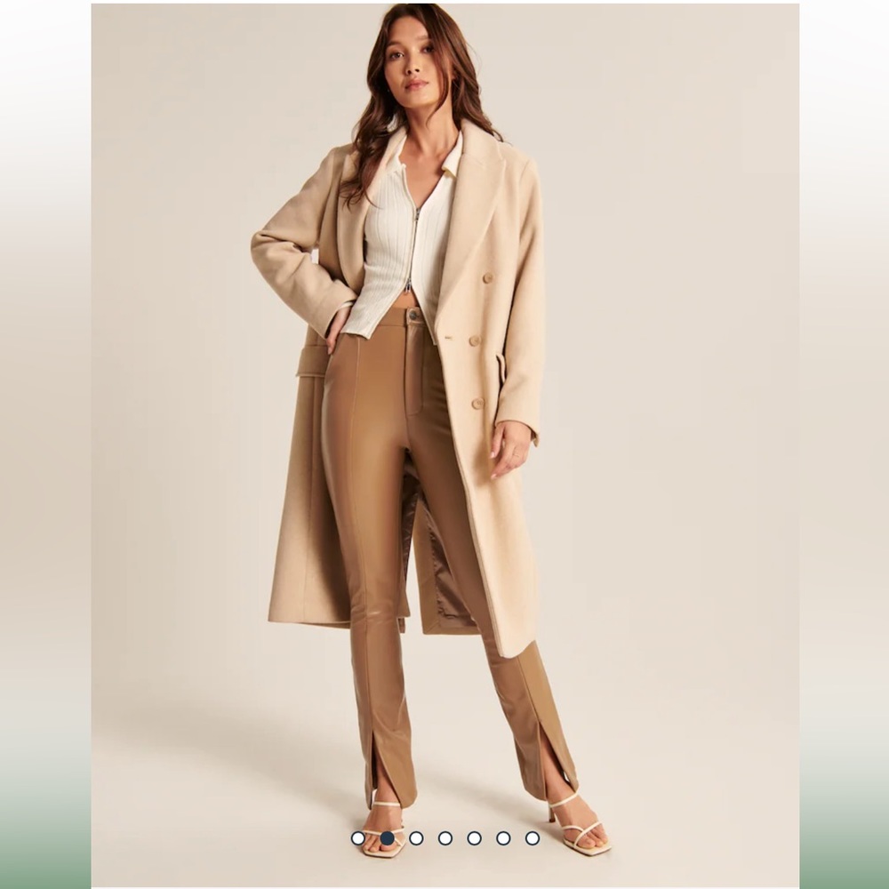 Vegan Leather Split Hem Pants